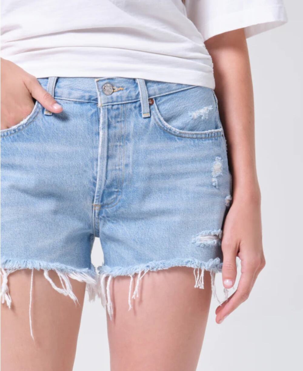 Agolde Parker Shorts Distressed Cut Offs Size 24 Jean Denim Swapmeet